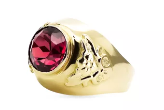 Винтидж Пръстен Рубин 14K жълто злато vrc078y